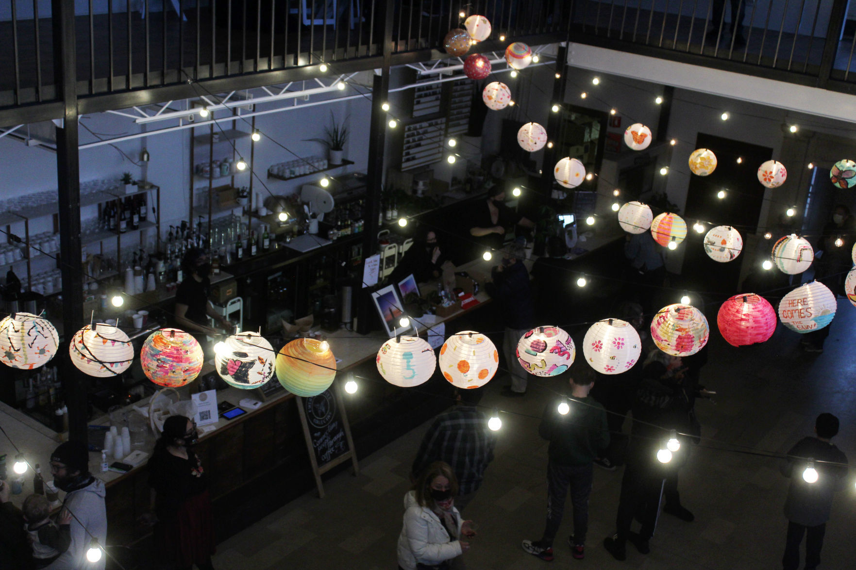 Community-made lanterns at The Branch at 1501
